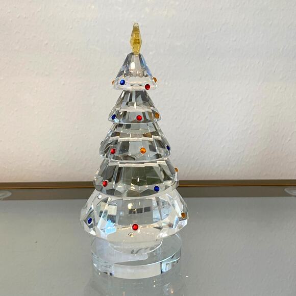 Jeweled Crystal Christmas Tree w/ Gold Star Topper 7.5in Luxe Holiday Decor NEW - Picture 4 of 13